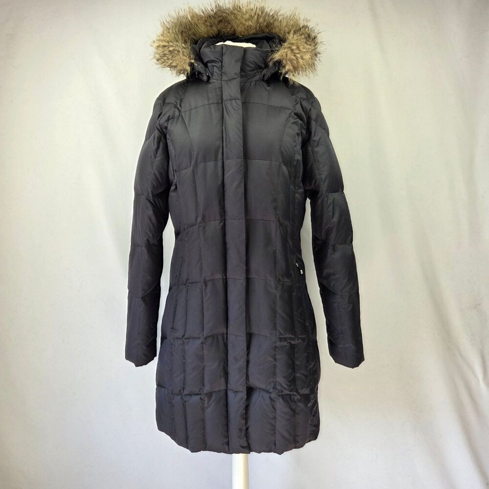 Eddie Bauer Lodge Down Parka W/ Faux Fur Hood Charcoal Gray Large